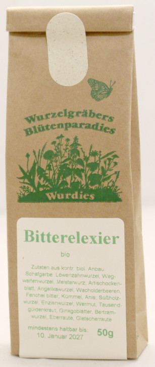 Bitterelixier, Kräuter für den Kaltauszug in Schnaps, Grappa oder Wodka, bio