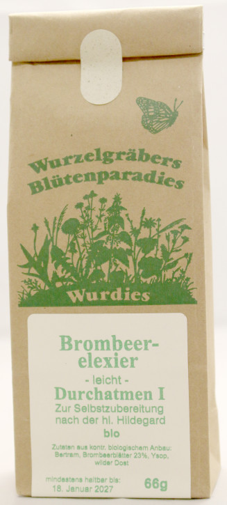 Brombeer-Elixier, &quot;Durchatmen I&quot;, Mischung für etwa 2,5 Liter Wein, bio