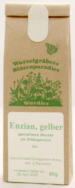 Enzianwurzel, gelb, gemahlen, bio, wild