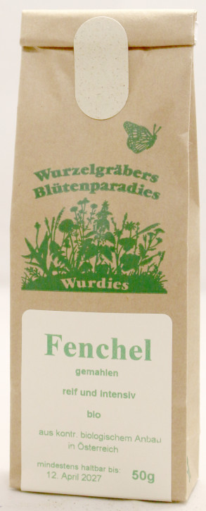 Fenchel, grün-braun, intensiv, gemahlen, bio