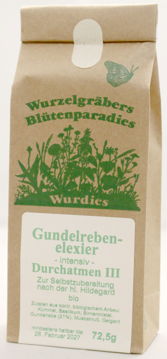 Gundelreben-Elixier, "Durchatmen III", Kräutermix zum Kochen von 2,5 Liter Wein, bio