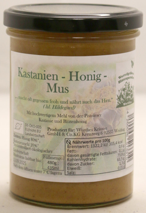 Kastanien-Honig-Mus im Glas, bio