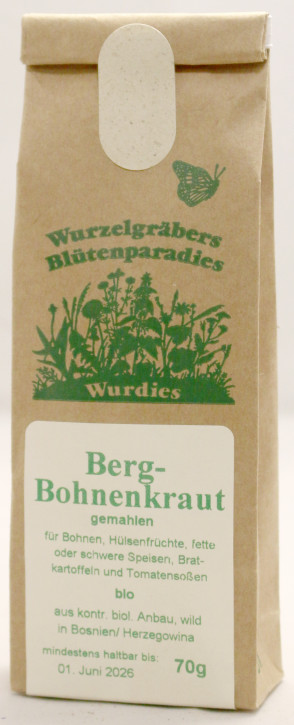 Bohnenkraut, Berg-, gemahlen, bio, wild